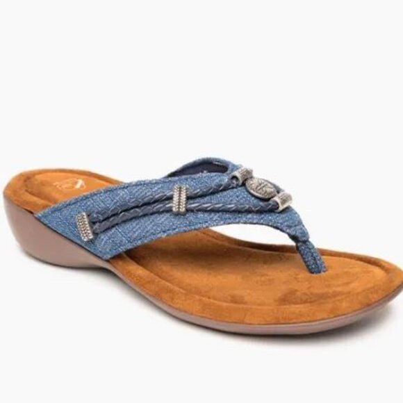 Minnetonka Silverthorne 360 Denim Sandals - Picture 1 of 7